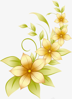 金色藤蔓素材简约金色花朵高清图片