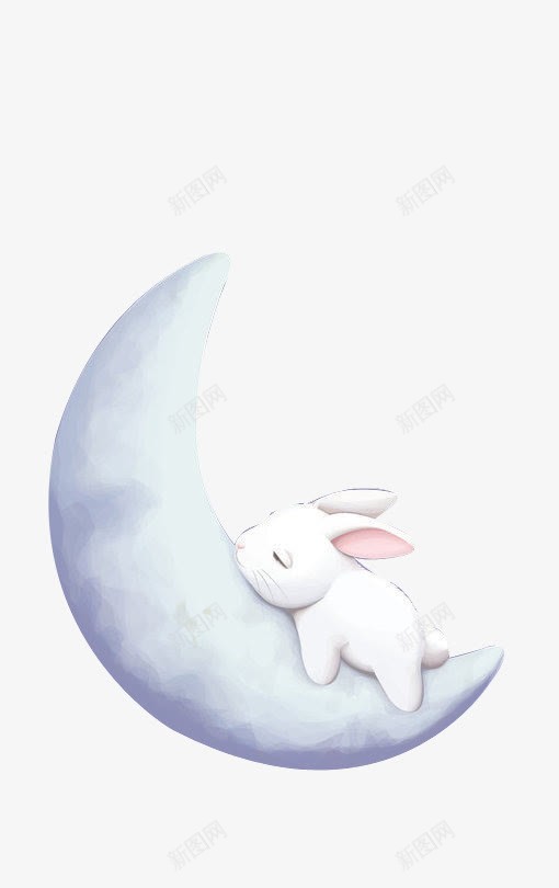 可爱卡通月亮兔png免抠素材_新图网 https://ixintu.com 兔宝宝 卡通 可爱 图片 太空兔 月亮