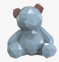 几何切割几何形状的小熊装饰高清图片