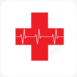 医护救治带心电图的红十字高清图片