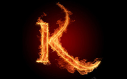 K型火焰英文字母火焰特效K高清图片