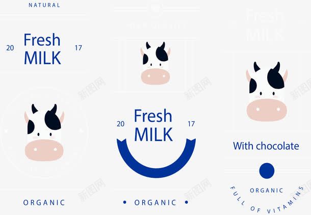 奶牛头像牛奶条幅矢量图eps免抠素材_新图网 https://ixintu.com 奶牛 宣传条幅 有机牛奶 矢量素材 纯天然 矢量图