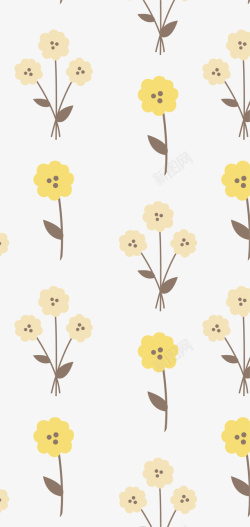 黄色简约花朵背景素材