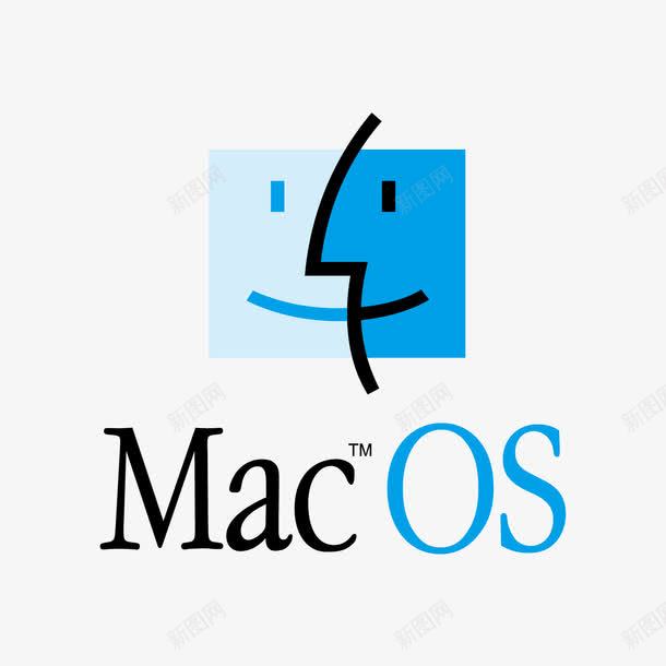 苹果操作系统标签图标png_新图网 https://ixintu.com 卡通logo 标签素材 苹果操作系统 蓝色
