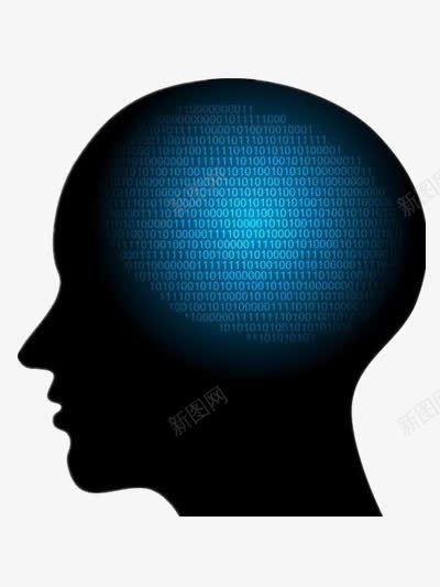 人脑剪影png免抠素材_新图网 https://ixintu.com 人脑图片 剪影素材 数字 黑色人脑