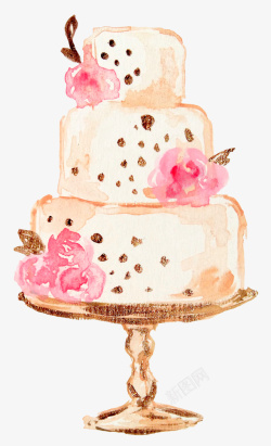 花束蛋糕卡通手绘美丽的蛋糕高清图片