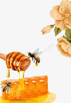 天然农家蜂蜜蜜蜂蜂蜜高清图片