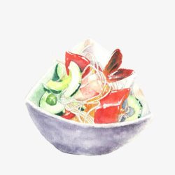 蔬菜色彩蔬菜沙拉手绘画片高清图片