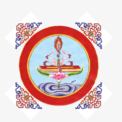 红色器皿西藏文化花纹特点高清图片