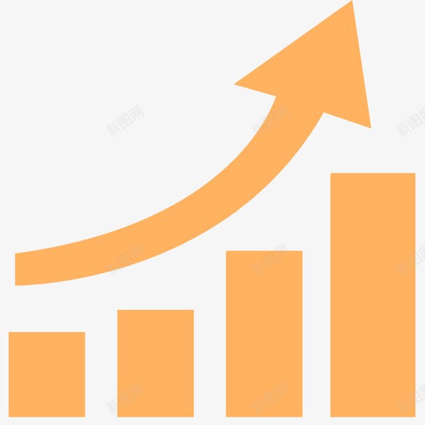 橙色的股票曲线图标png_新图网 https://ixintu.com app 上升 下降 图标 曲线 网页 股市 股市曲线