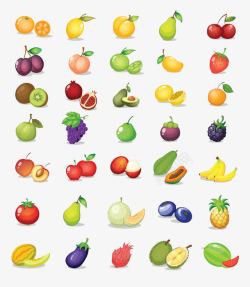 木瓜手绘卡通水果集合高清图片