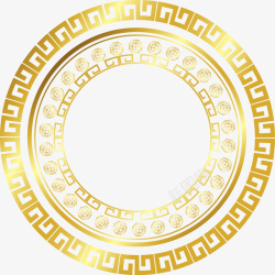 金色圆形海报装饰花纹边框矢量图素材