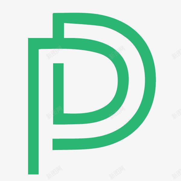 绿色线条D字母logo图标png_新图网 https://ixintu.com D字母 D字母logo设计 logo设计 不规则 简约 线条 绿色