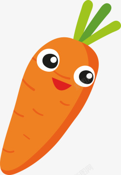 蔬菜小人卡通胡萝卜插画高清图片