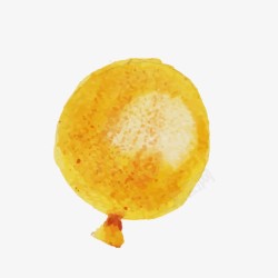 彩色墨迹手绘黄色气球素材