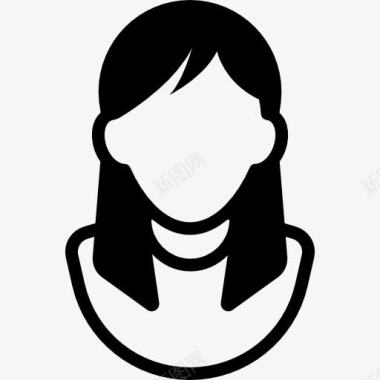 femenine用户长头发图标图标