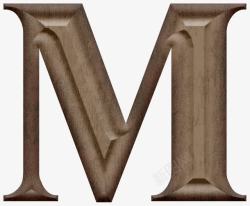 木质雕刻字母M素材