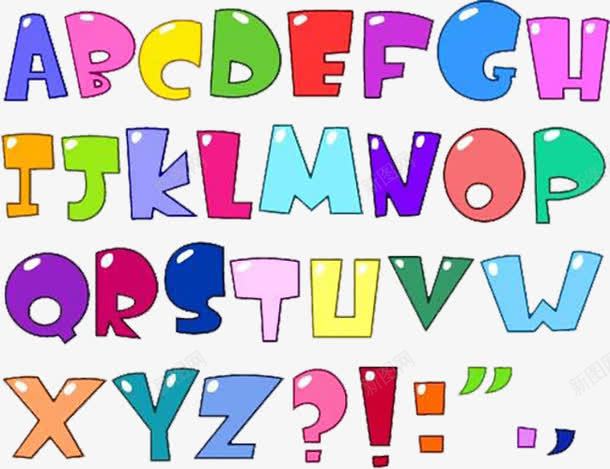 卡通英文字母png免抠素材_新图网 https://ixintu.com 卡通狗爪 帮着孩子认字母 彩色的英文字母 芦花 蓝色绿色红色的字母