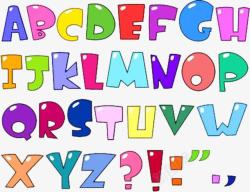 彩色英文字母P卡通英文字母高清图片