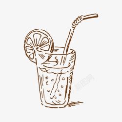 手绘柠檬饮料素材