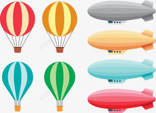热气球火箭png免抠素材_新图网 https://ixintu.com 卡通 条纹 火箭 灰色 热气球 红色 绿色 蓝色