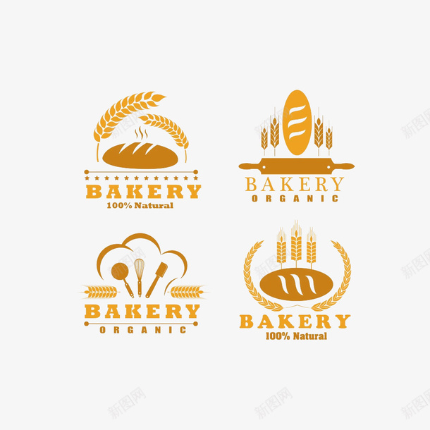 金色小麦面包食物图标png_新图网 https://ixintu.com 图标 小麦 擀面杖 稻穗花纹 英文字母 面包 食物 餐具