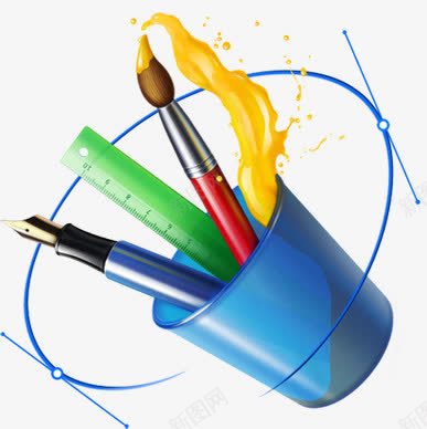 画画工具png免抠素材_新图网 https://ixintu.com Photoshop软件 ps软件 工具 描绘路径 水彩 油彩 画画 画笔 直尺 绘图软件 绘画 路径 钢笔