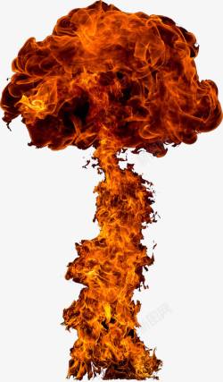 冰水烈火爆炸蘑菇云火焰高清图片