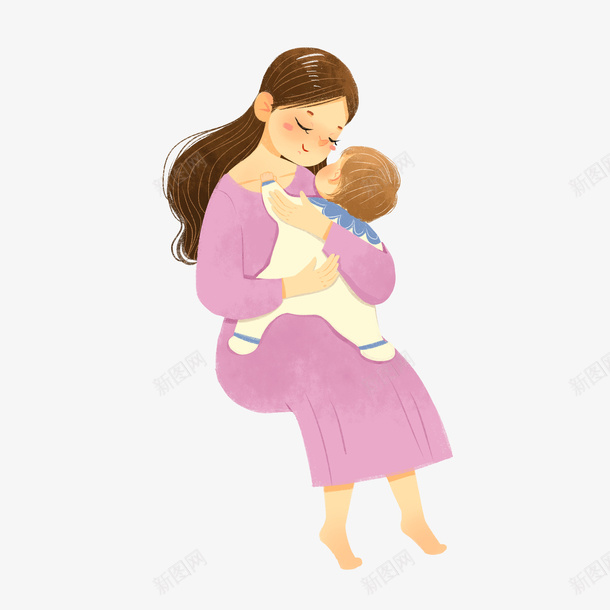 温柔妈妈抱婴儿png免抠素材_新图网 https://ixintu.com 妈妈 妈妈抱宝宝漫画 宝宝 慈爱 拥抱
