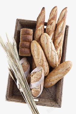 篮子里的面包篮子里的麦穗与面包高清图片