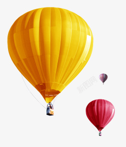 黄色热气球黄色简约热气球装饰图案高清图片