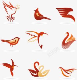 鸟形盆鸟形logo矢量图图标高清图片