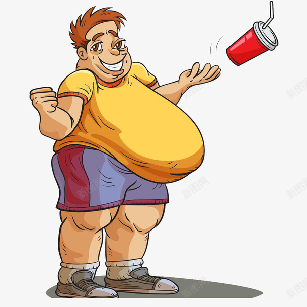 胖子的养成psd免抠素材_新图网 https://ixintu.com 卡通胖子和瘦子 卡通胖瘦对比 大型的 对照 小型的 比较 胖瘦对比 高矮胖瘦