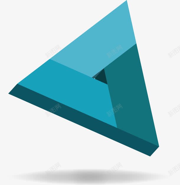 手绘立体三角形png免抠素材_新图网 https://ixintu.com 三角形 几何 手绘 渐变 立体 蓝色 装饰封面