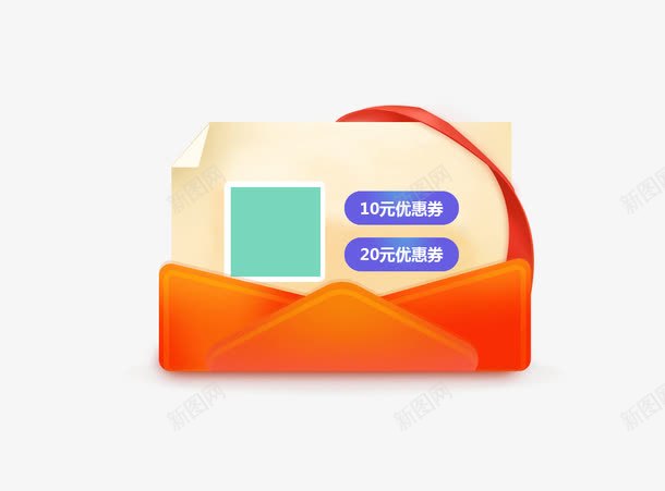 打开的红包png免抠素材_新图网 https://ixintu.com 优惠券 促销元素 红包 红色 背景装饰