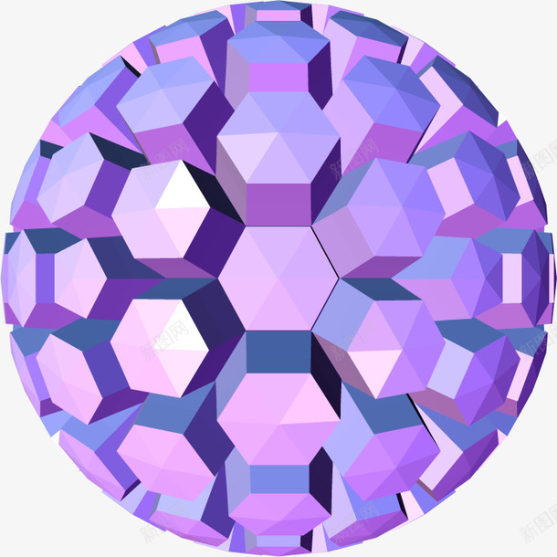 紫色这个彩球图形png免抠素材_新图网 https://ixintu.com 3D 3D设计 中国 中国风 几何 彩球 格子 球 球形 矢量图设计 空格 窗花 立体 紫色