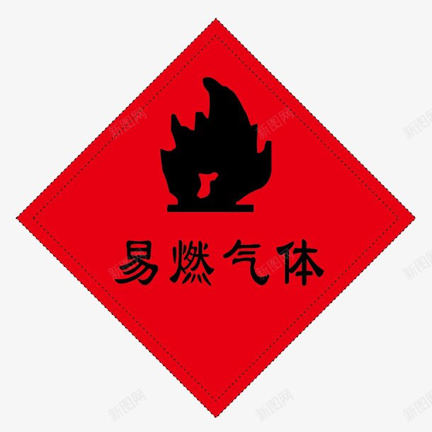 红色易燃气体标志图标png_新图网 https://ixintu.com 易燃 标志 标识 红色