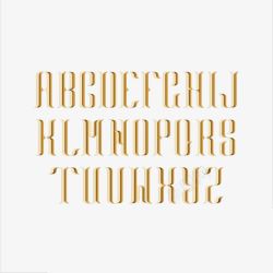 金色复古字母素材