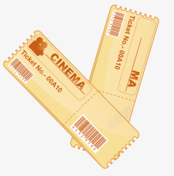 看电影的情侣黄色简约电影票高清图片