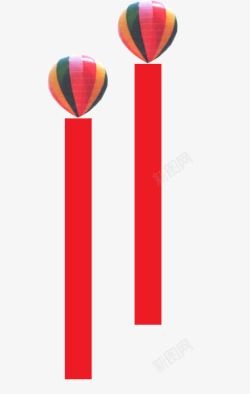 热气球红飘带素材