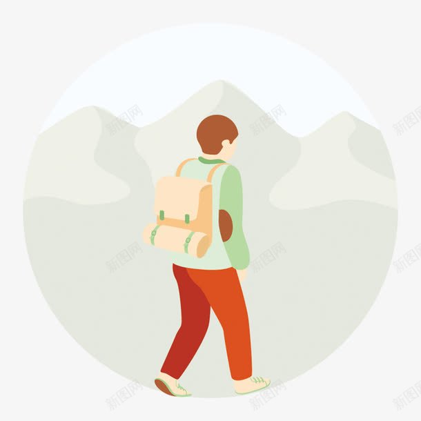 徒步旅行人物png免抠素材_新图网 https://ixintu.com png图片 免费png 手绘 旅行 背包 行走的人 走路