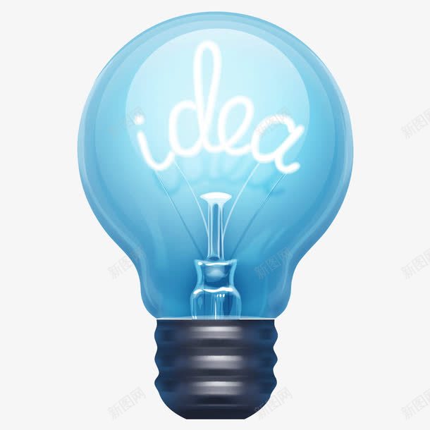 想法png免抠素材_新图网 https://ixintu.com idea 一个好想法 创新 排忧解难 新想法 灯泡 灵感 蓝色 解决方法的图标