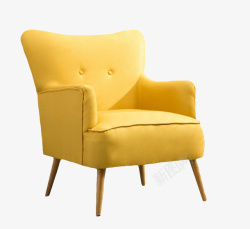 单人位沙发鹅黄色可爱的沙发实物高清图片