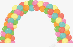 彩色拱门彩色气球节日拱门矢量图高清图片