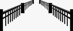 黑色栏杆桥护栏高清图片