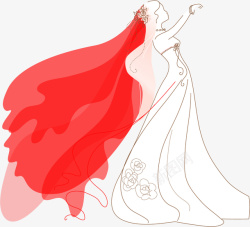 红纱婚礼梦幻新娘素材