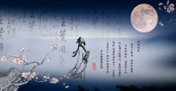 李白插画复古主题插画背景高清图片
