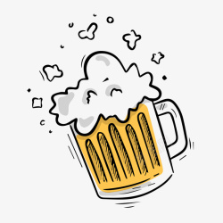 啤酒沫卡通啤酒杯装满啤酒矢量图高清图片
