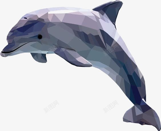 卡通海豚png免抠素材_新图网 https://ixintu.com 创意几何图形 创意海豚 动物 海洋 跳跃的海豚