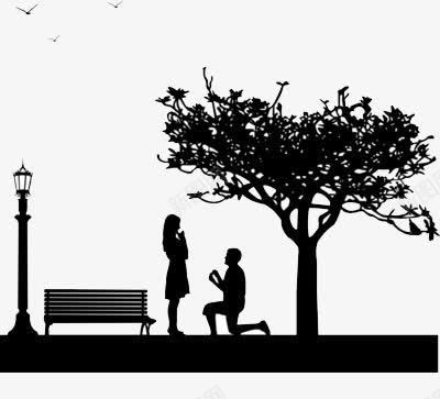 公园中突如其来的求婚png免抠素材_新图网 https://ixintu.com 幸福 惊讶 浪漫 爱情
